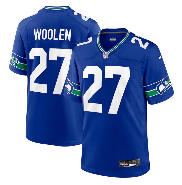 Men's Seattle Seahawks #27 Tariq Woolen Royal Throwback Player Stitched Game Jersey Men's Seattle Seahawks #27 Tariq Woolen Royal Throwback Player Stitched Game Jersey